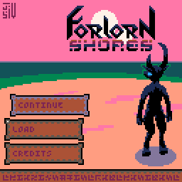 [The title screen of Forlorn Shores.]