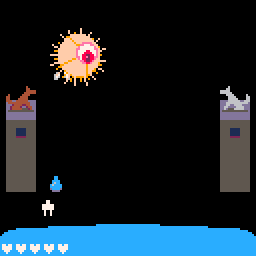 [A gif showing the Moon boss of Tarot Triad.]